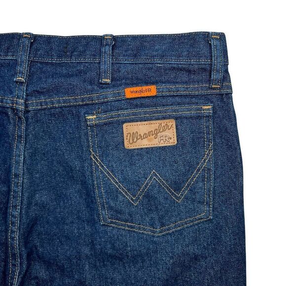 Wrangler Jeans Men's Size 38 Blue Flame Resistant Slim Fit Straight Leg Denim - Picture 9 of 12